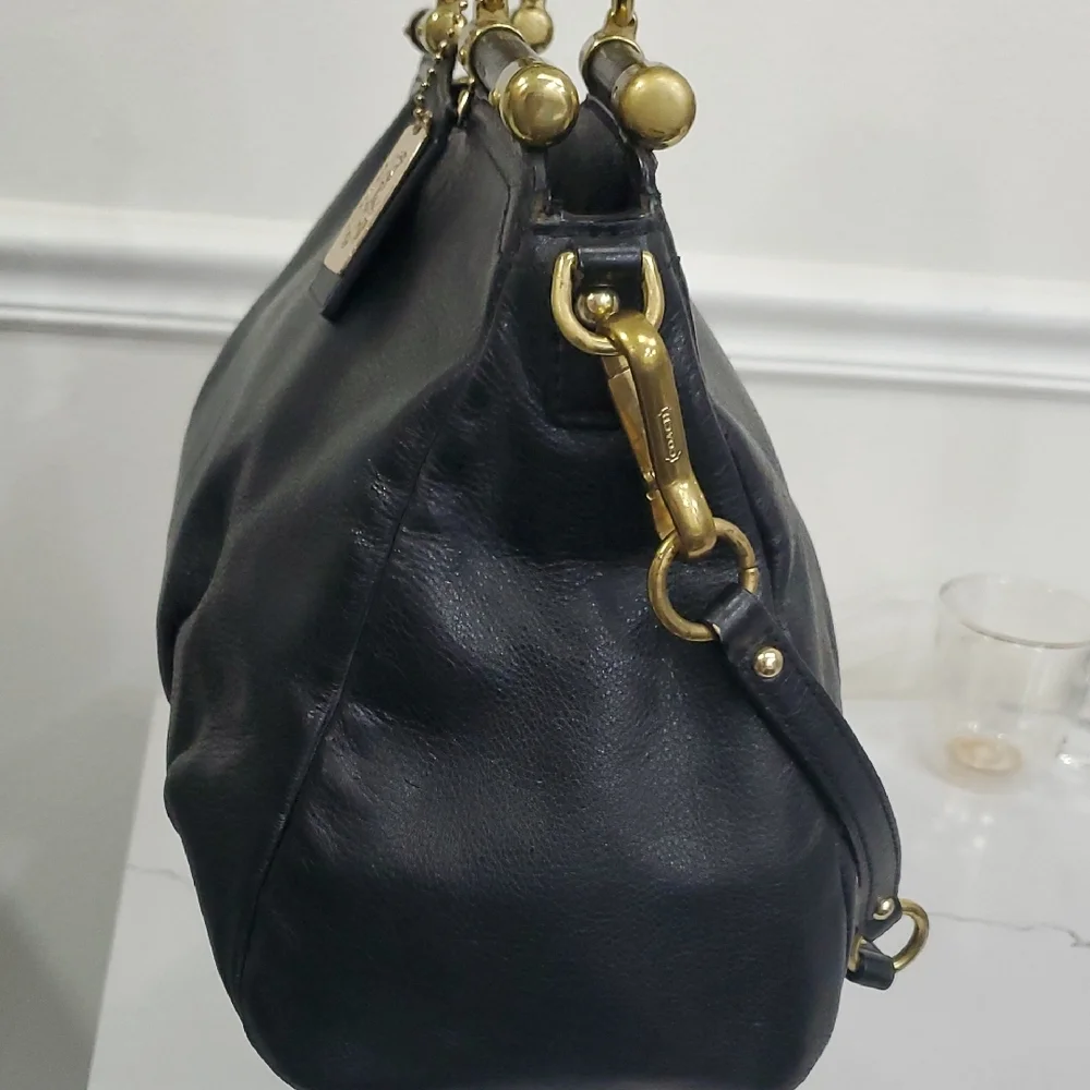 Coach Black Leather Madison Pinnacle Carrie Satchel - Picture 8 of 17